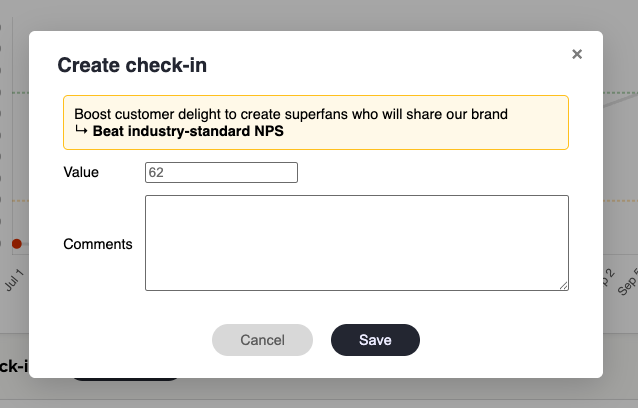 Screenshot of KR Check-In form