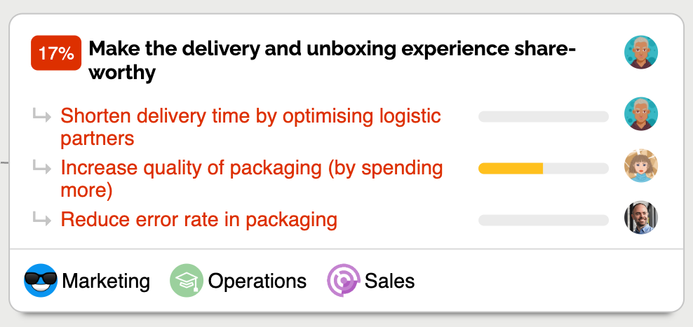 Screenshot showing accountable owners for OKRs