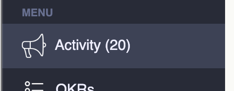 Counter showing how many new feed items are available